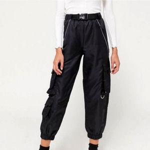 URBAN OUTFITTERS Katya Reflective Joggers Pants Black M